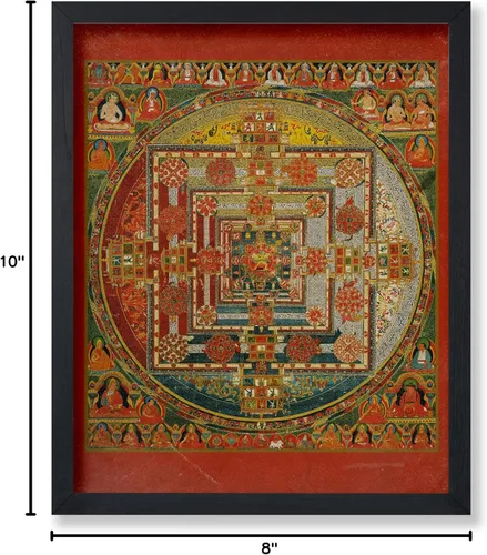 Vista 7 de Poster Master Póster vintage de mandala Kalachakra, impresión retro de la rueda del tiempo, arte budista, arte tibetano, regalo para hombres