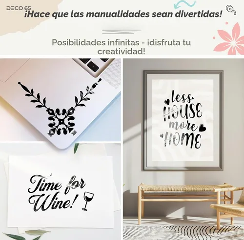 Vista 2 de VViViD DECO65 - Rollo de vinilo adhesivo permanente para Cricut, Silhouette y Cameo (12 pulgadas x 7 pies)