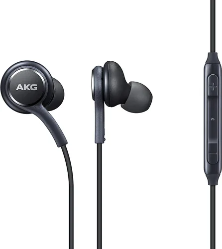 Vista 3 de ElloGear Auriculares estéreo OEM para Samsung Galaxy S10 S10e Plus Cable - Diseñado por AKG - con micrófono y botones de volumen (gris)