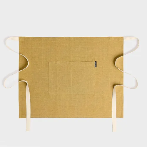 Vista 16 de Solino Home Delantal de lino estilo bistró para servidor, lazos extralargos con bolsillos, medio delantal de lino 100% puro para hombres y mujeres