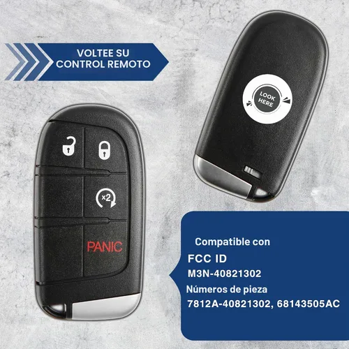 Vista 5 de KeylessOption Control remoto de entrada sin llave con llavero de llave inteligente y arrancador para coche para Dodge Journey Durango M3N-40821302