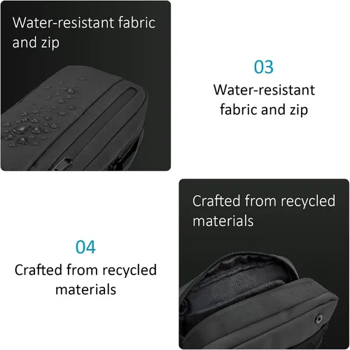 Vista 4 de Bolsa organizadora de viaje, accesorios electrónicos, funda de transporte impermeable de doble capa, todo en uno para cable, teléfono, Airpods