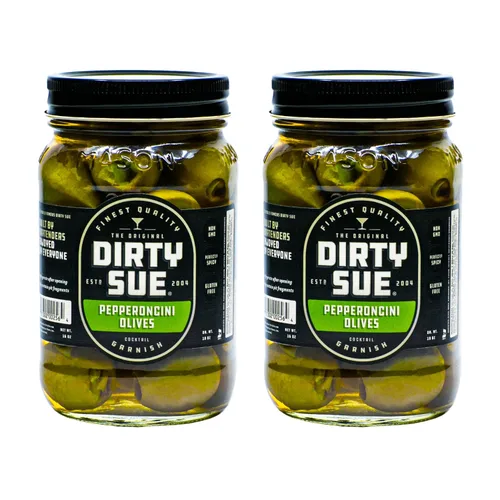 Vista 13 de Dirty Sue Aceitunas rellenas y cebollas - Juego de 2 tarros de 16 onzas (queso azul)