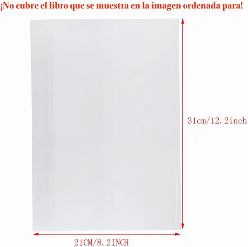 Vista 2 de ONLYKXY 10 fundas transparentes para libros de ejercicios para libros escolares, fundas de plástico impermeables (A4)