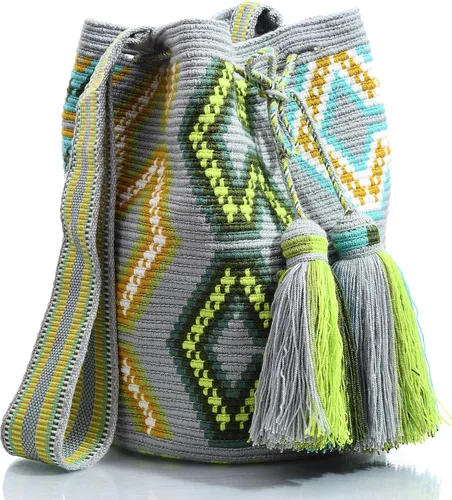 Vista 2 de WYOU Designer Collection Wayuu - Bolsa de ganchillo, tamaño grande