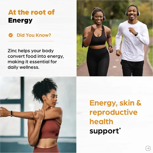 Vista 3 de Cápsulas de zinc de 50 mg para hombres y mujeres, 60 unidades Suplementos de zinc altamente absorbibles para apoyo del sistema inmunológico