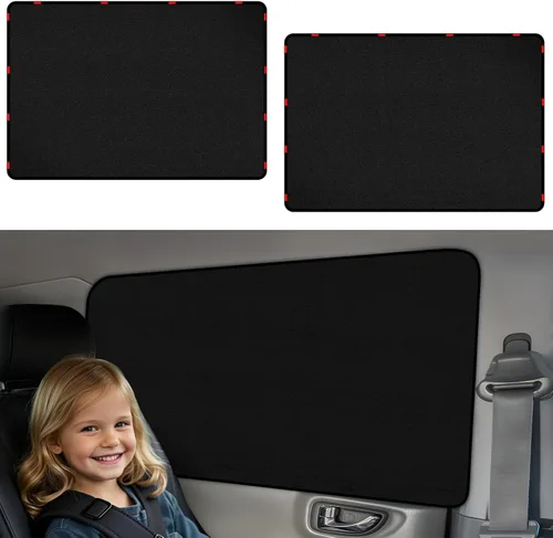 Vista 17 de ZATOOTO Parasol para ventana lateral de automóvil, 2 parasoles magnéticos de privacidad beige, cortina mantiene la pantalla más fresca para dormir