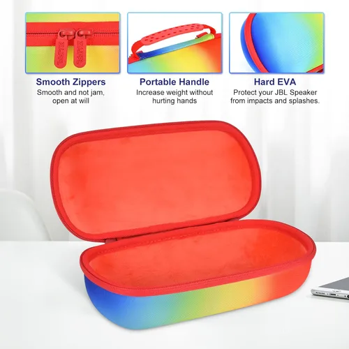 Vista 2 de Estuche rígido, estuche portátil impermeable para altavoz Bluetooth JBL Pulse 5 - Color degradado