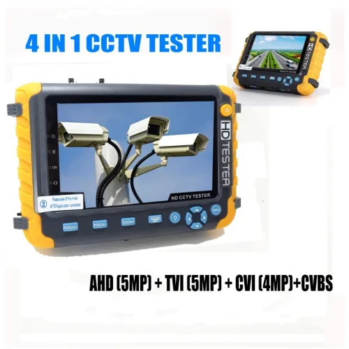 Vista 2 de Probador CCTV de 5 pulgadas 8MP AHD 8MP TVI 8MP CVI CVBS Coaxial HD Monitor Probador de Video Analógico Prueba de Cable UTP Entrada VGA/HDMI DC12V