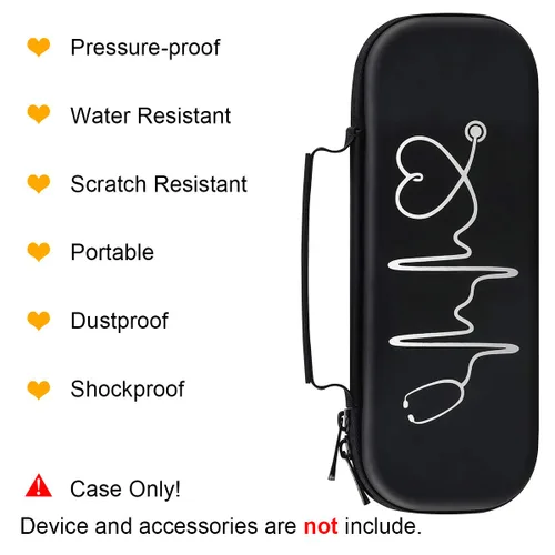 Vista 2 de BOVKE - Estuche para estetoscopio 3M Littmann Classic III, Lightweight II S.E, MDF Acoustica Deluxe, con espacio extra para tijeras para vendas