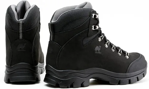 Vista 6 de CAMEL CROWN Botas de senderismo para hombre, de cuero auténtico