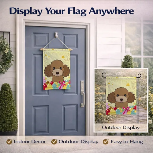 Vista 300 de Caroline's Treasures BB1923GF Bandera decorativa para jardín con diseño de Border Collie, para caza de huevos de Pascua, para jardín, jardín, patio