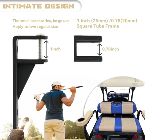 Vista 4 de XUANYUDG0769 Reposabrazos de carrito de golf con portavasos para EZGO TXT Club Car DS Precedent y Yamaha Kit de asiento trasero, marco de soporte