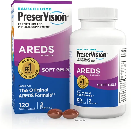 Vista 7 de PreserVision AREDS - Suplemento de vitaminas y minerales para ojos, contiene vitamina C, A, E, zinc y cobre, 90 cápsulas blandas