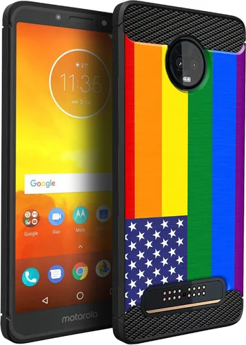 Vista 15 de CasesOnDeck Funda compatible con [Motorola Moto Z3 Play Moto Z3] Moto Z3 Design, funda delgada negra flexible y elegante protección contra golpes