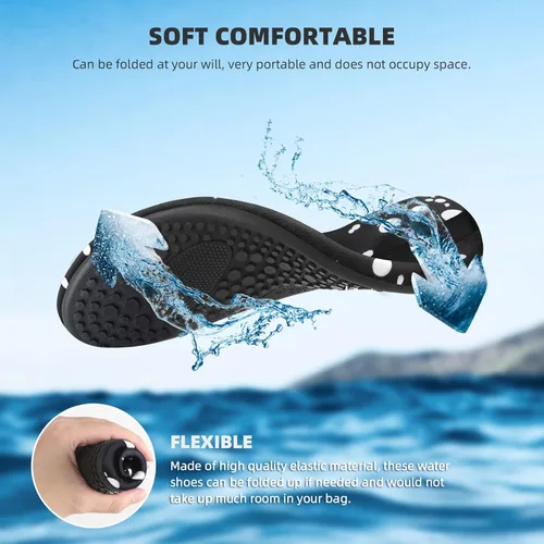 Vista 3 de ATHMILE Zapatos de agua para mujeres y hombres calcetines acuáticos de secado rápido para playa piscina río yoga lago surf deportes acuáticos