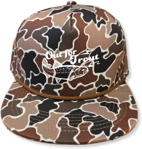 Vista 13 de ThatsRad Out for Trout Camionero Camuflaje Sombrero Visera Cuerda Snapback Camo Pesca Mosca