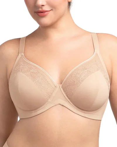 Vista 11 de HSIA Sujetadores minimizadores para mujer Enchante Lace Underwire Bra para Beige almendra