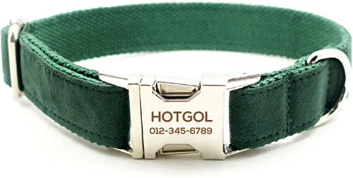 Vista 11 de Collares de perro personalizados con identificador de nombre grabado personalizado para mascotas para razas pequeñas medianas grandes (XS, azul)