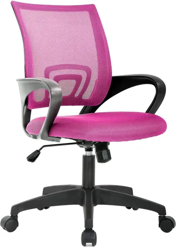 Vista 18 de BestOffice Silla de Oficina Ergonómica Silla Giratoria de Escritorio de Respaldo Medio Respaldo y Soporte Lumbar Transpirable Altura Negro