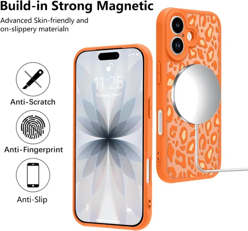 Vista 155 de KANGHAR - Funda compatible con iPhone 11, diseño de leopardo negro, textura de neumático antideslizante, a prueba de golpes, funda protectora