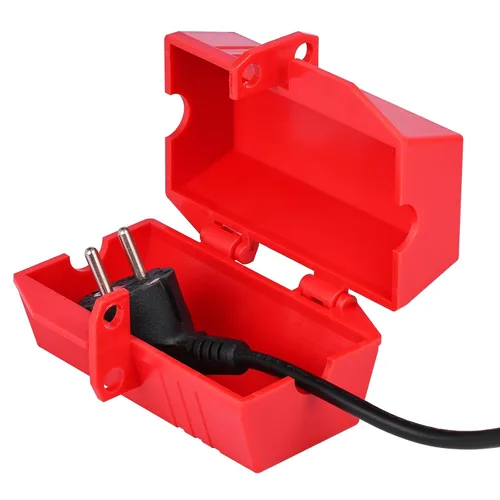 Vista 6 de RealPlus Bloqueo de enchufe para etiquetado de bloqueo, bloqueo de cable de alimentación de 110 a 125 voltios, dispositivo de bloqueo de enchufe