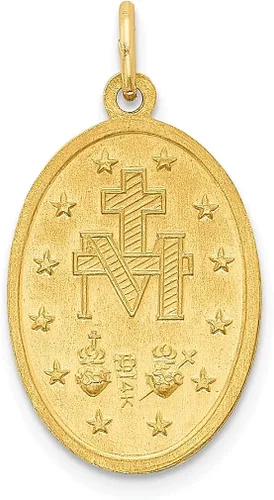 Vista 3 de ICE CARATS Colgante de medalla milagrosa ovalada de oro amarillo de 14 quilates, joyería fina religiosa para mujeres, regalos para ella, Oro