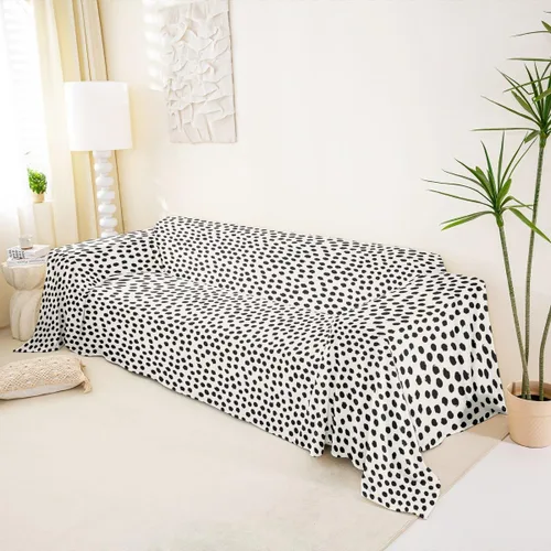 Vista 2 de Erosebridal Funda de sofá de lunares de 71 x 91 pulgadas, funda de sofá con lunares geométricos, funda de sofá moderna de estilo rústico con Blanco