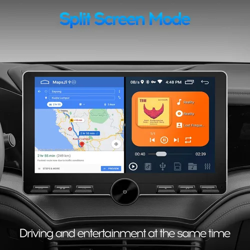 Vista 5 de 10" IPS QLED 1080P Full Touch 2+32G Doble DIN Radio de Coche Audio Video Receptores Estéreo con Apple CarPlay Android Auto Cámara de Visión Trasera