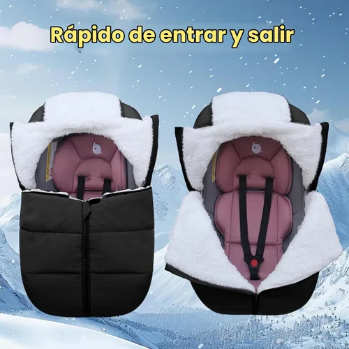 Vista 3 de Fairy Baby Funda de Asiento de Automóvil de Invierno para Bebés Carseat – Impermeable, Funda de Asiento de Automóvil Cálida para Bebé – Funda