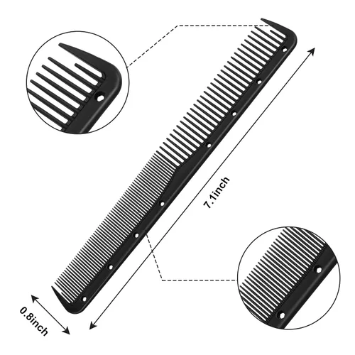 Vista 2 de Leinuosen Peine de corte fino de carbono para peluquería de salón, peine de peluquería resistente al calor (negro)
