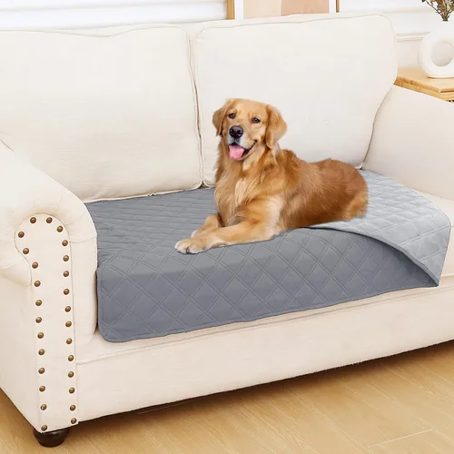 Vista 175 de Smiry Funda Impermeable para Cama de Perro Manta para Mascotas, Manta Suave y Lavable para Perros para Muebles Cama Sofá Sofá Reversible, a Cuadros