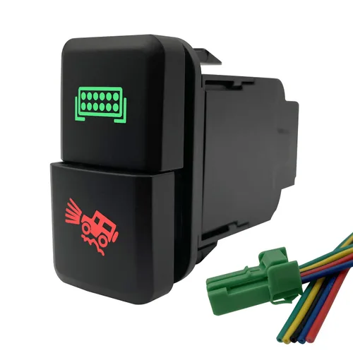 Vista 13 de Compresor de aire y Interruptor de botón doble de bloqueo de diferencial trasero para Toyota Tacoma Prado Fortuner Hilux 39mm X 21mm