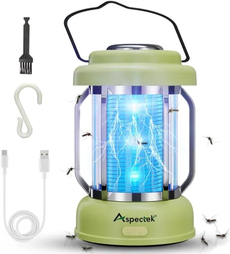 Vista 8 de ASPECTEK Exterminador eléctrico de insectos, bombillas UV de 20 W, mosquitos de alto voltaje, mata moscas y polillas, control de insectos