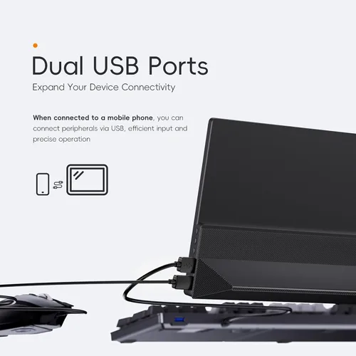 Vista 6 de JUSTTHINK Monitor portátil para laptop, 11.6", 1080P, pantalla LCD, 60Hz, montaje en pared y soporte de escritorio, conexión HDMI/USB-C, ligero