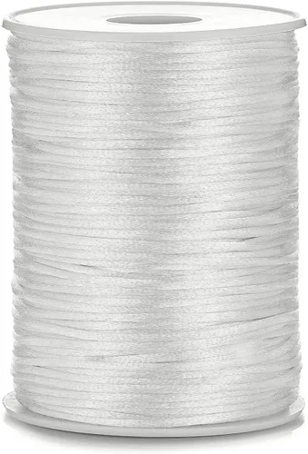 Vista 11 de Cable de nailon satinado de 0.079 in x 100 yardas, cola de ratón, nudo chino, cable Kumihimo (negro)