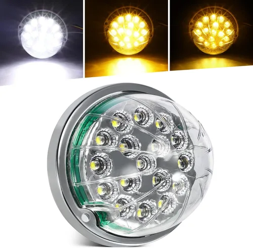 Vista 12 de Partsam 1 luz de sandía de doble revolución, ámbar 17 luces LED intermitente/marcador a luz auxiliar azul, luces subterráneas compatibles con ámbar