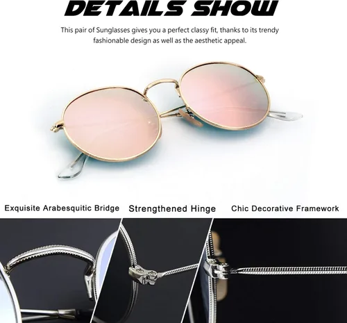 Vista 3 de CGID Gafas de sol unisex polarizadas redondas E01 Lennon