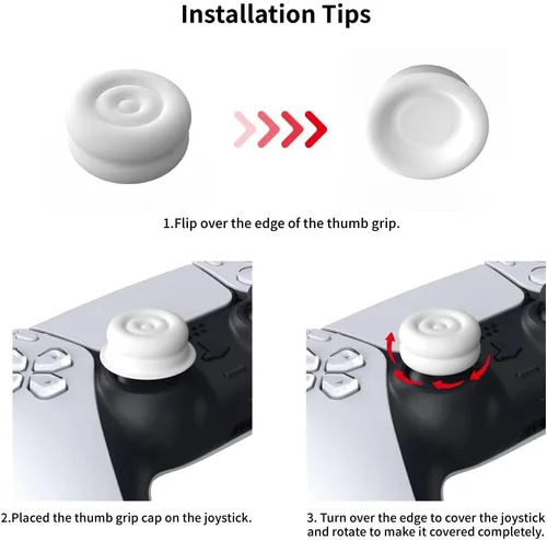 Vista 4 de PlayVital Thumbs - Tapas de cojín para el pulgar para PS54, funda de agarre para el pulgar para Xbox Series XS, tapas de agarre para el pulgar