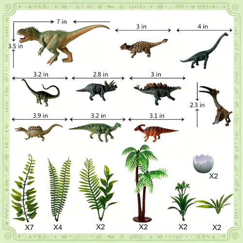 Vista 2 de Dinosaur Cake Decorations,Realistic Dino Figures for Jungle Birthday Party
