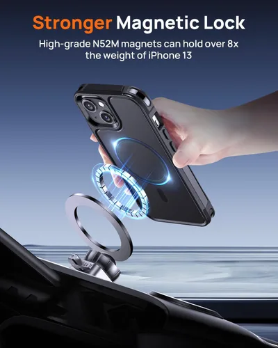 Vista 6 de Lanhiem Funda magnética para iPhone 13, paquete de 2 [protectores de pantalla de vidrio templado + protectores de lente de cámara] Protección