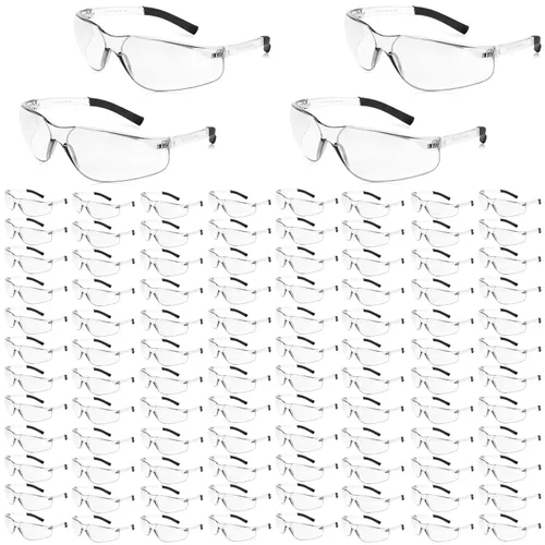 Vista 25 de Salfboy Gafas de seguridad transparentes a granel de 10 ANSI Z87.1, gafas protectoras resistentes a arañazos para trabajo, laboratorio, construcción