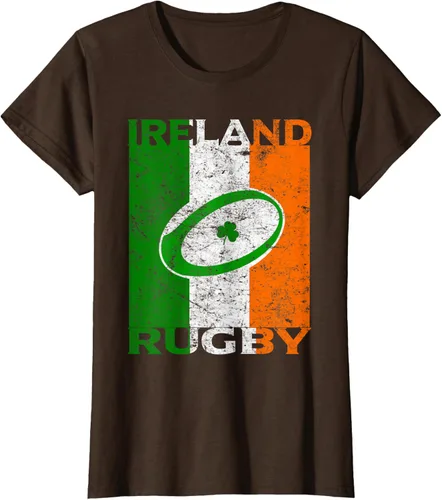 Vista 19 de Camiseta de rugby irlandés con la bandera de Irlanda, regalo vintage Negro