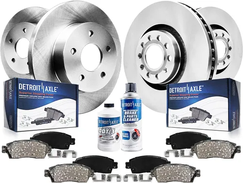 Vista 13 de Detroit Axle - Kit de frenos para 15-20 Volkswagen Passat, 12.28 pulgadas delanteras y 10.70 pulgadas trasero rotores de freno de disco pastillas