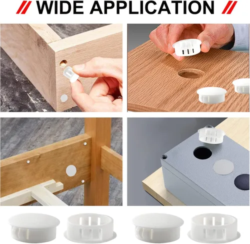 Vista 6 de 30 tapones blancos para agujeros – Tapones de plástico tipo empotrado de 1-1/4 pulgadas (1.260 in) a presión en tubo de orificio de bloqueo