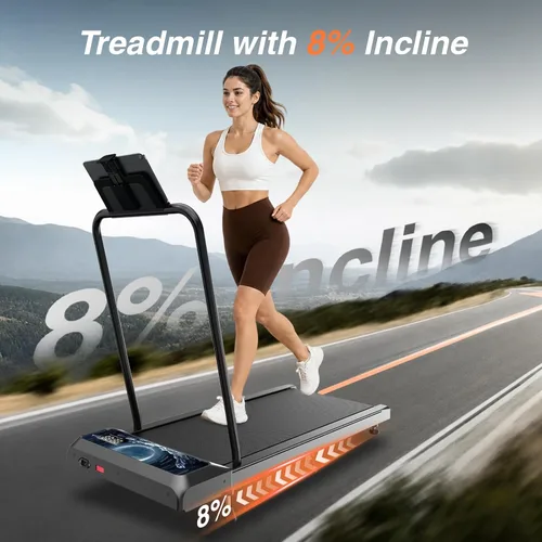 Vista 12 de Walking Treadmill Pad with Adjustable 8% Incline and Handle Bar for Home Portable Under Desk Walking Treadmill Pad with 2.5 HP Motor, LED Display &
