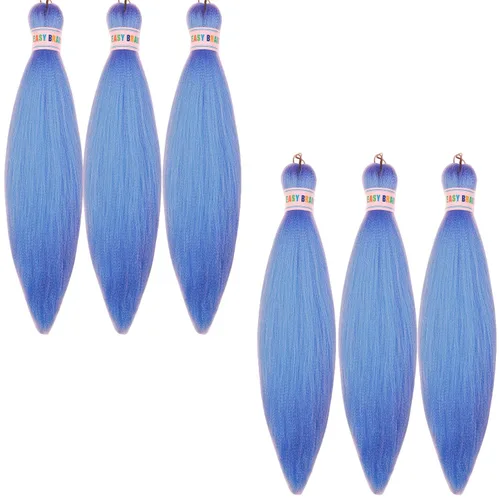 Vista 64 de Cabello trenzado para niños preestirado de 16 pulgadas, color negro para niños, trenzas sin nudos
