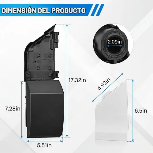 Vista 6 de Puerta de Combustible de Tránsito Compatible con Furgonetas Ford Transit 150 250 350 HD 2015-2023 – Puerta de Gas de Tránsito con Cubierta Blanca