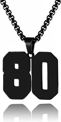 Vista 76 de Collar de Número Dorado para Hombre, Cadena de Acero Inoxidable con Colgante de Número para Atletas, Joyería Deportiva Personalizada para Niños