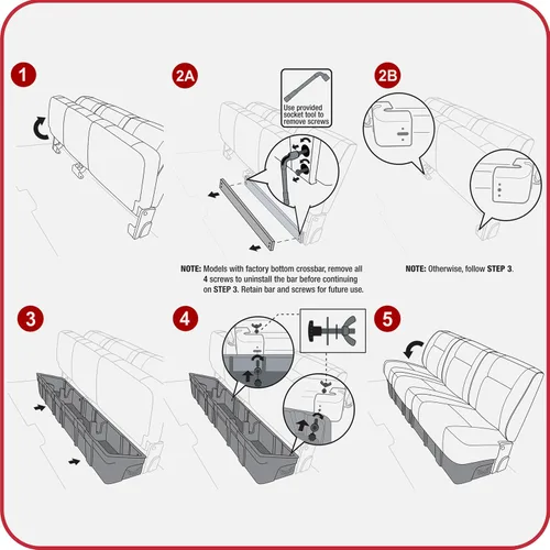 Vista 7 de MaxMate Caja de almacenamiento para debajo del asiento compatible con Ford F-150 2015-2026; F-250 F-350 SD Supercrew Cab 2017-2026, organizador